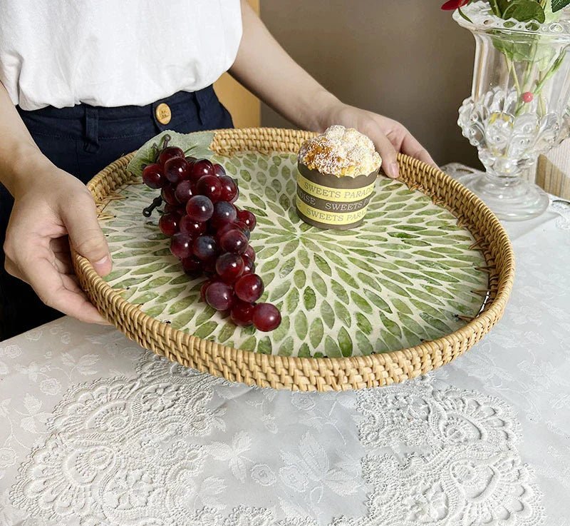The Southern Atelier – Lotus Leaf Rattan Fruit Tray - The Southern AtelierSKU_1755802863761_755