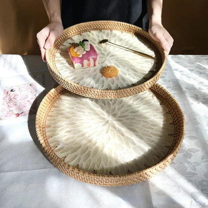 The Southern Atelier – Lotus Leaf Rattan Fruit Tray - The Southern AtelierSKU_1755802863761_755
