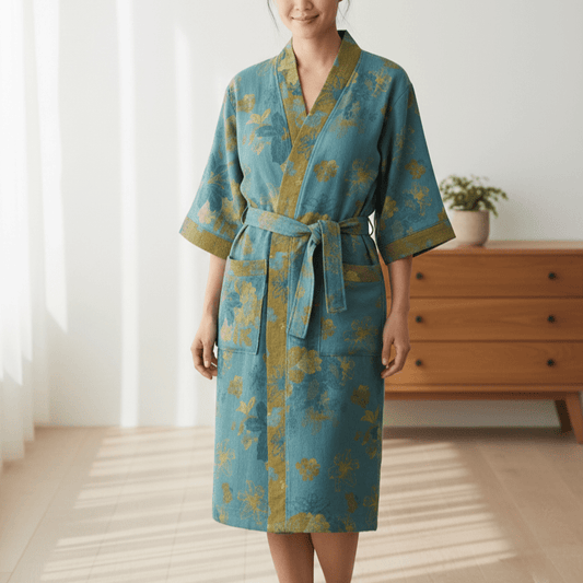 The Southern Atelier – Luxurious Cotton Bathrobe in Soft Neutrals for a Relaxing Retreat - The Southern AtelierSKU_1763118934893_302