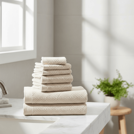 The Southern Atelier – Luxurious Cotton Towel Set in Soft Pastels for a Serene Ambiance - The Southern AtelierSKU_1763119023317_663