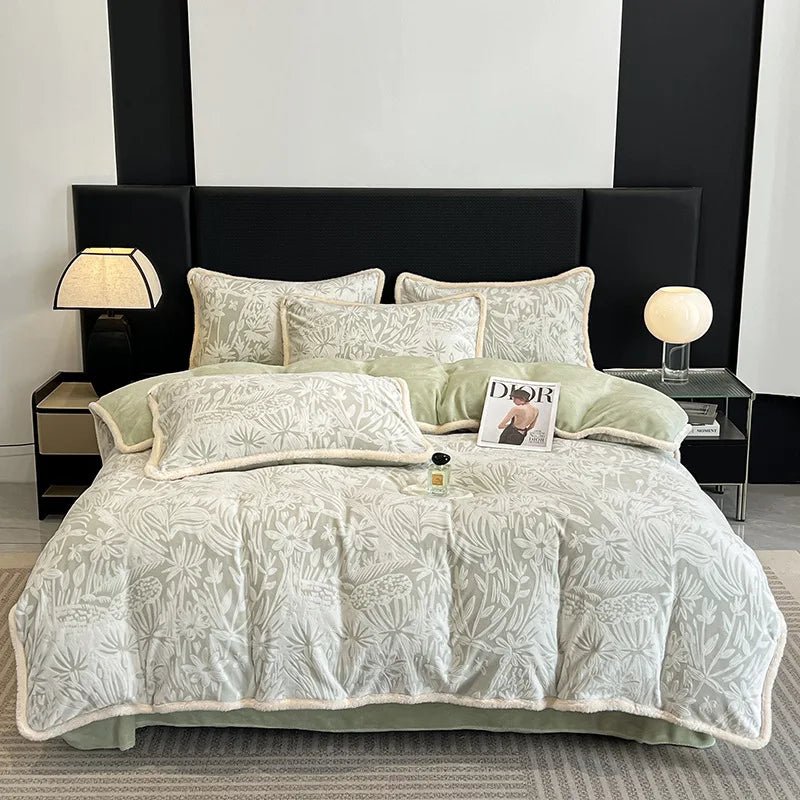 The Southern Atelier – Luxurious Milk Velvet Jacquard Bedding Set for Autumnal Elegance with Timeless Charm - The Southern AtelierSKU_1769008006598_140
