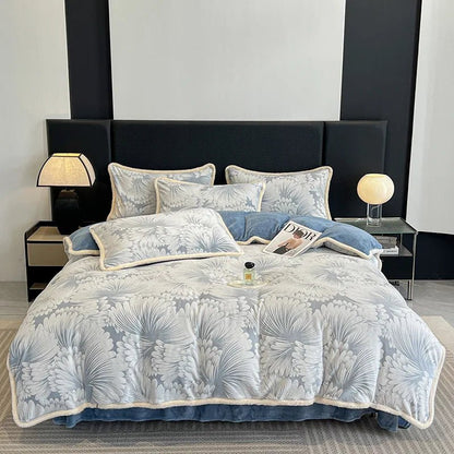 The Southern Atelier – Luxurious Milk Velvet Jacquard Bedding Set for Autumnal Elegance with Timeless Charm - The Southern AtelierSKU_1769008006598_159