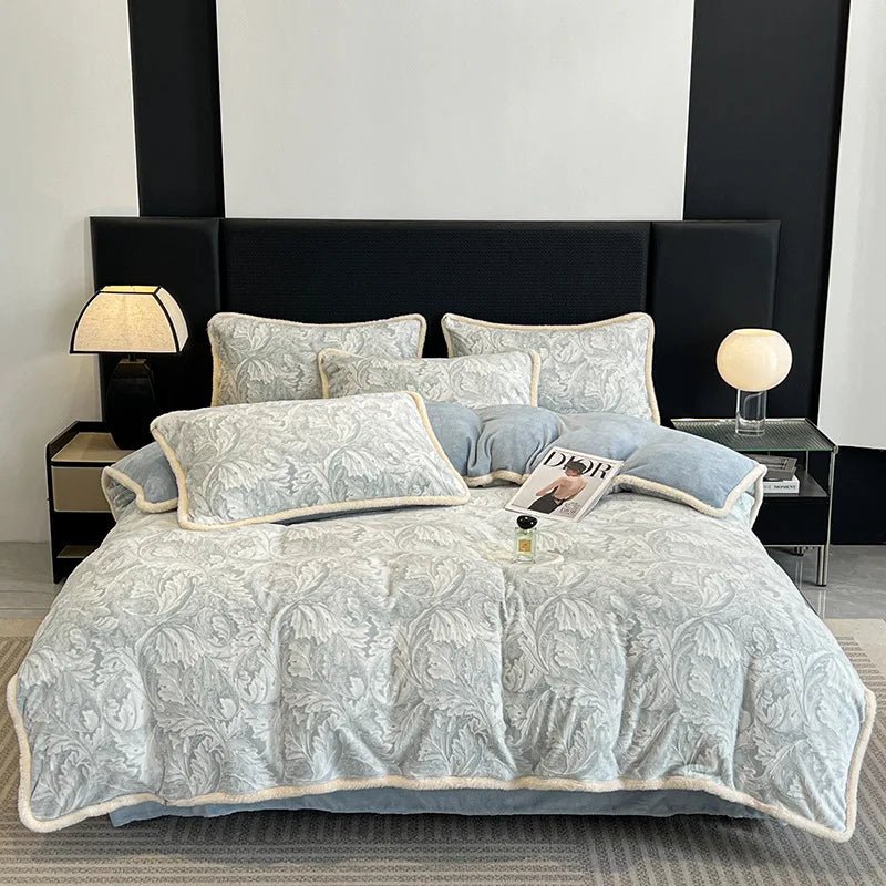 The Southern Atelier – Luxurious Milk Velvet Jacquard Bedding Set for Autumnal Elegance with Timeless Charm - The Southern AtelierSKU_1769008006598_258