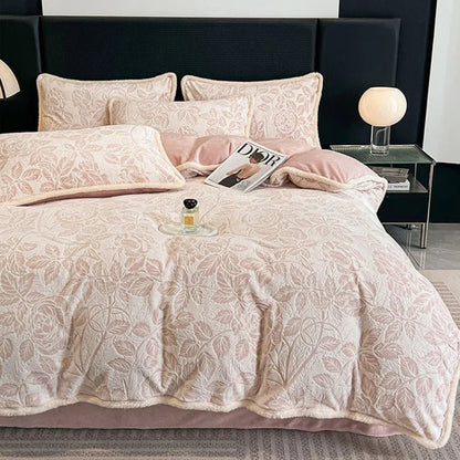 The Southern Atelier – Luxurious Milk Velvet Jacquard Bedding Set for Autumnal Elegance with Timeless Charm - The Southern AtelierSKU_1769008006598_286