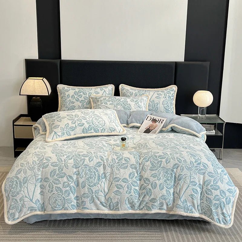 The Southern Atelier – Luxurious Milk Velvet Jacquard Bedding Set for Autumnal Elegance with Timeless Charm - The Southern AtelierSKU_1769008006598_443