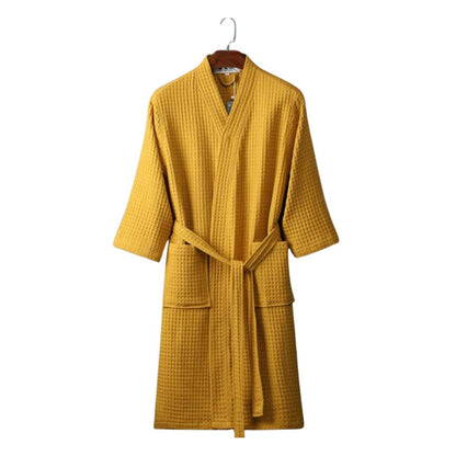 The Southern Atelier – Luxurious Waffle Cotton Bathrobe in Soft Pastels for a Cozy Retreat - The Southern AtelierSKU_1762849856802_580