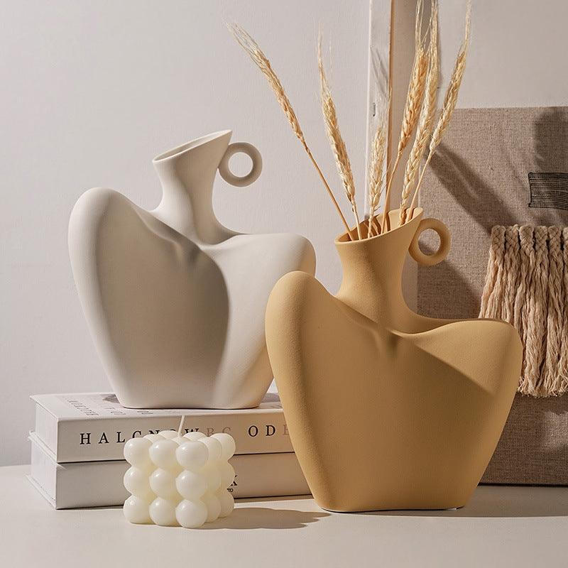 The Southern Atelier – Minimalist Beige Ceramic Vase - The Southern AtelierSKU_1757776098756_143