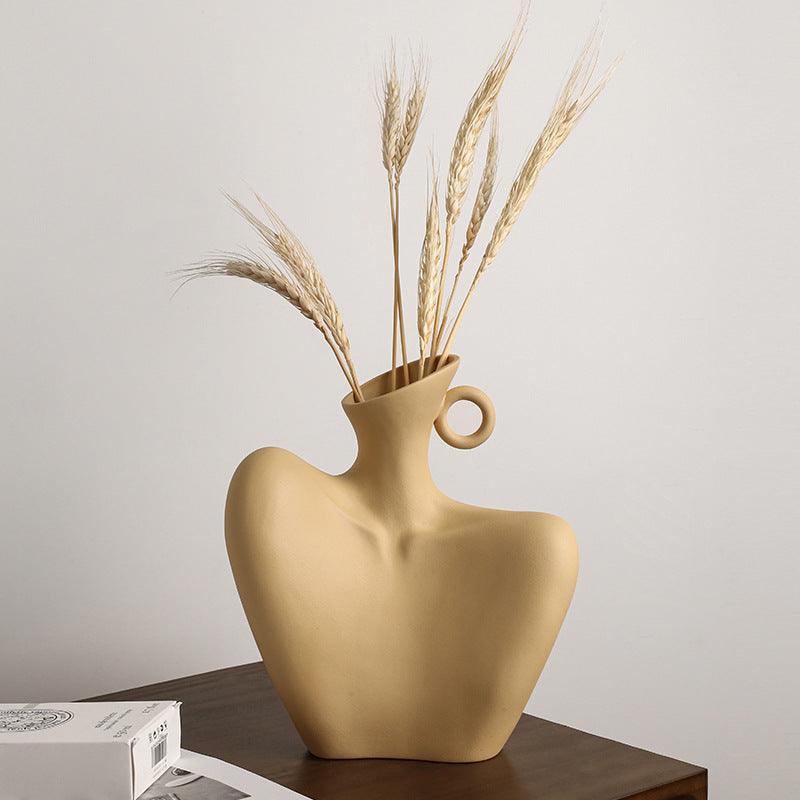 The Southern Atelier – Minimalist Beige Ceramic Vase - The Southern AtelierSKU_1757776098756_143