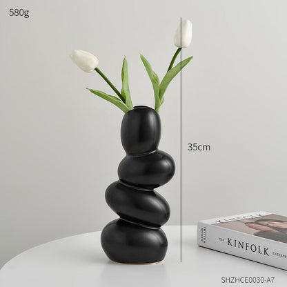 The Southern Atelier – Modern Cobble Ceramic Vase in High - Quality Nordic Minimalist Design - The Southern AtelierSKU_1758272561700_349