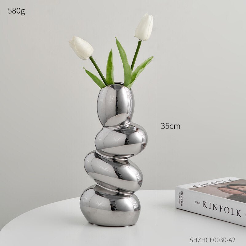 The Southern Atelier – Modern Cobble Ceramic Vase in High - Quality Nordic Minimalist Design - The Southern AtelierSKU_1758272561700_349