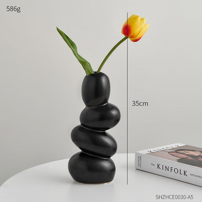 The Southern Atelier – Modern Cobble Ceramic Vase in High - Quality Nordic Minimalist Design - The Southern AtelierSKU_1758272561700_349