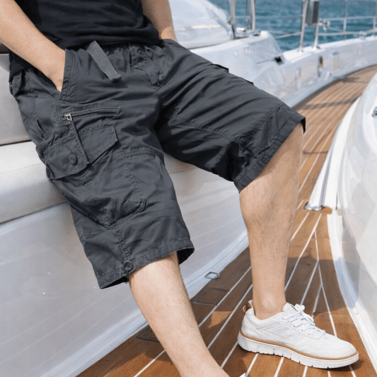 The Southern Atelier - Molecule Three-Quarter Cargo Shorts in Stretch Water-Repellent Fabric for Everyday Wear - The Southern AtelierSKU_1784316937224_256