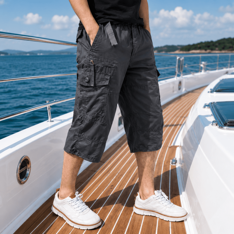 The Southern Atelier - Molecule Three-Quarter Cargo Shorts in Stretch Water-Repellent Fabric for Everyday Wear - The Southern AtelierSKU_1784316937224_256