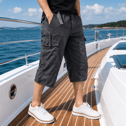 The Southern Atelier - Molecule Three-Quarter Cargo Shorts in Stretch Water-Repellent Fabric for Everyday Wear - The Southern AtelierSKU_1784316937224_256