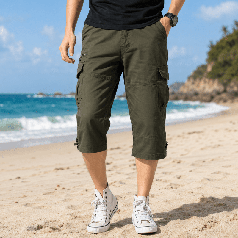 The Southern Atelier - Molecule Three-Quarter Cargo Shorts in Stretch Water-Repellent Fabric for Everyday Wear - The Southern AtelierSKU_1784316937224_530