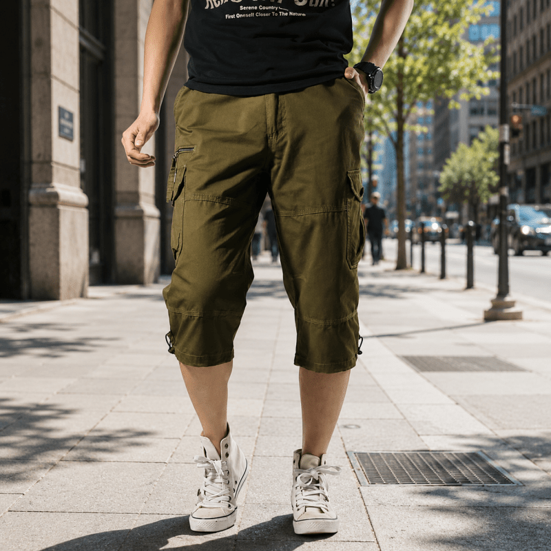 The Southern Atelier - Molecule Three-Quarter Cargo Shorts in Stretch Water-Repellent Fabric for Everyday Wear - The Southern AtelierSKU_1784316937224_60