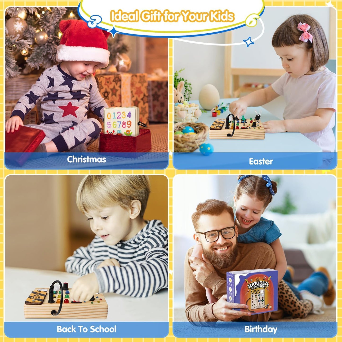 The Southern Atelier - Montessori LED Busy Board with 27 Lights and 10 Switches for Sensory Play Ages 1–6 - The Southern AtelierSKU_1786566156611_378