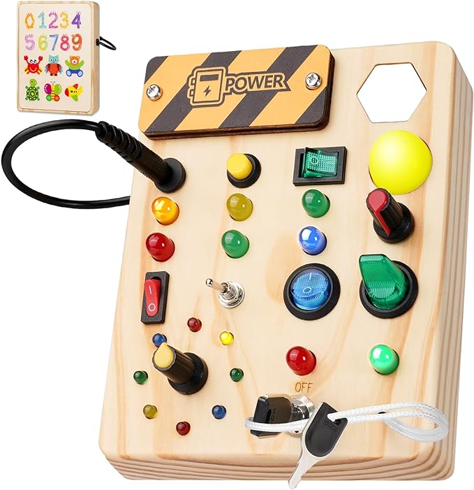 The Southern Atelier - Montessori LED Busy Board with 27 Lights and 10 Switches for Sensory Play Ages 1–6 - The Southern AtelierSKU_1786566156611_378