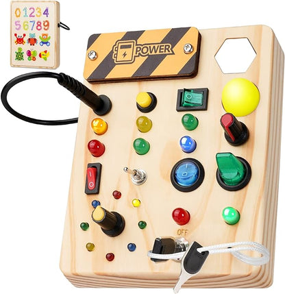 The Southern Atelier - Montessori LED Busy Board with 27 Lights and 10 Switches for Sensory Play Ages 1–6 - The Southern AtelierSKU_1786566156611_378