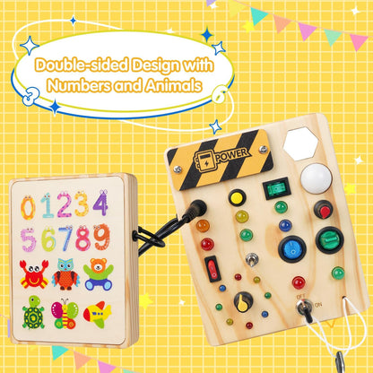 The Southern Atelier - Montessori LED Busy Board with 27 Lights and 10 Switches for Sensory Play Ages 1–6 - The Southern AtelierSKU_1786566156611_378