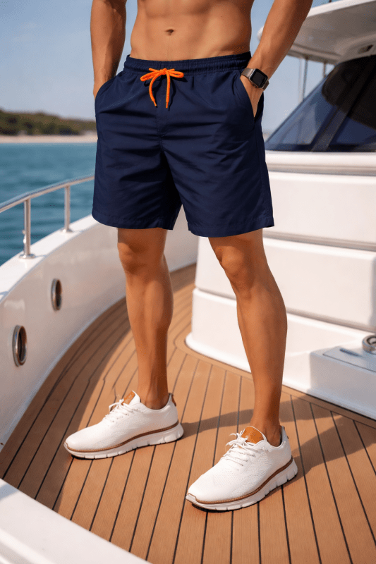 The Southern Atelier - Mykonos Swim Shorts in Breathable Cotton Blend with Mesh Lining for Pool and Beach - The Southern AtelierSKU_1784316746998_759