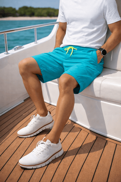 The Southern Atelier - Mykonos Swim Shorts in Breathable Cotton Blend with Mesh Lining for Pool and Beach - The Southern AtelierSKU_1784316746998_759