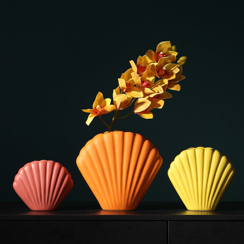 The Southern Atelier – Nordic Morandi Shell Vase - The Southern AtelierSKU_1757776098963_677