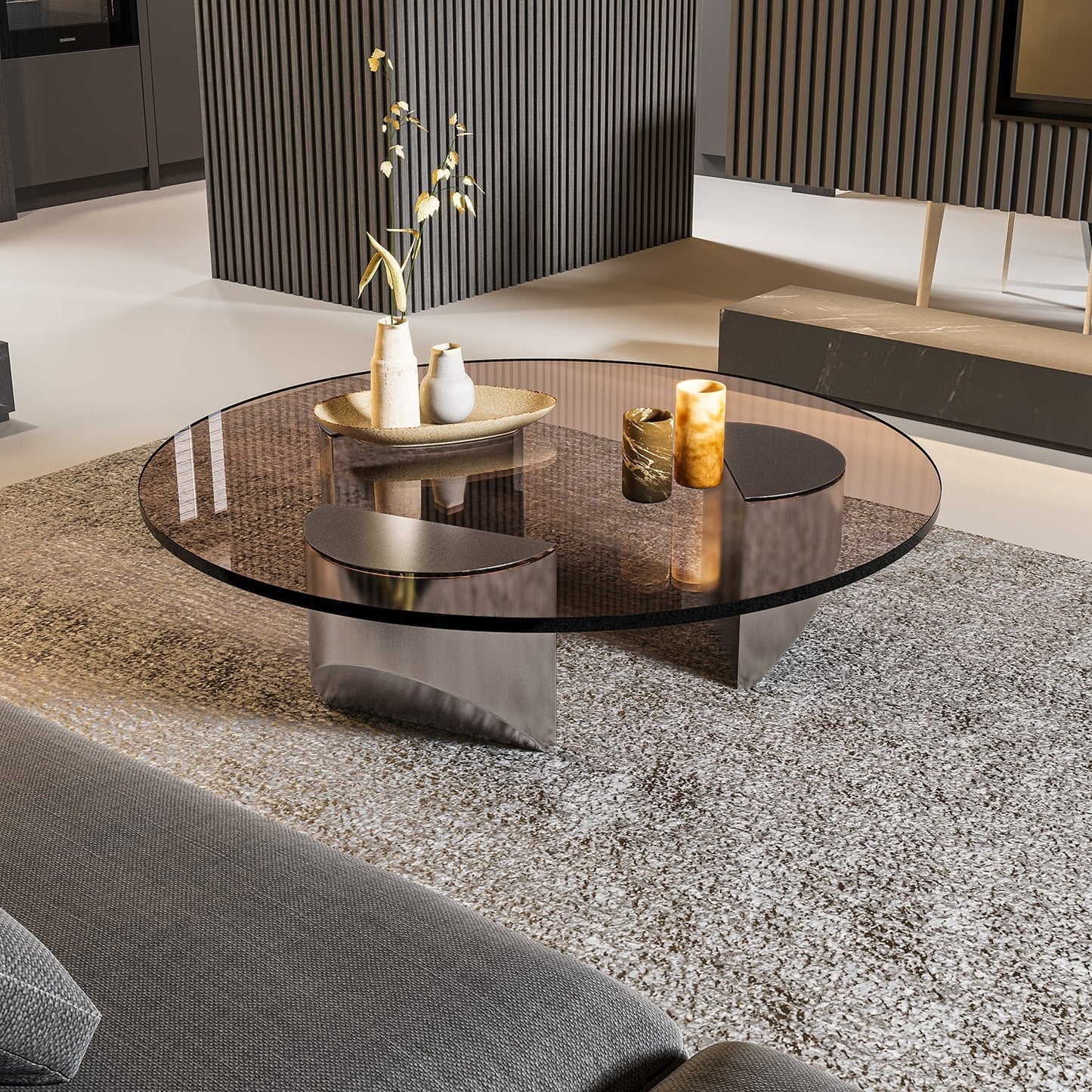 The Southern Atelier – Nordic Round Glass Coffee Table - The Southern AtelierSKU_1754143259278_143
