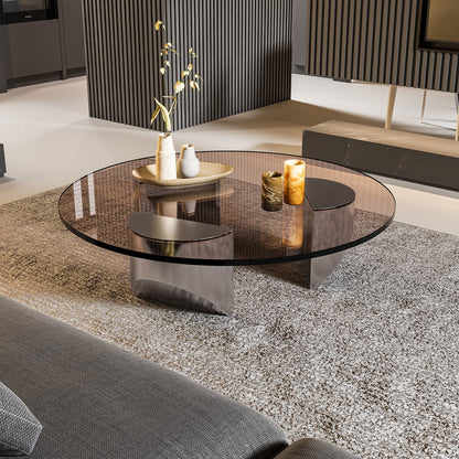 The Southern Atelier – Nordic Round Glass Coffee Table - The Southern AtelierSKU_1754143259278_143