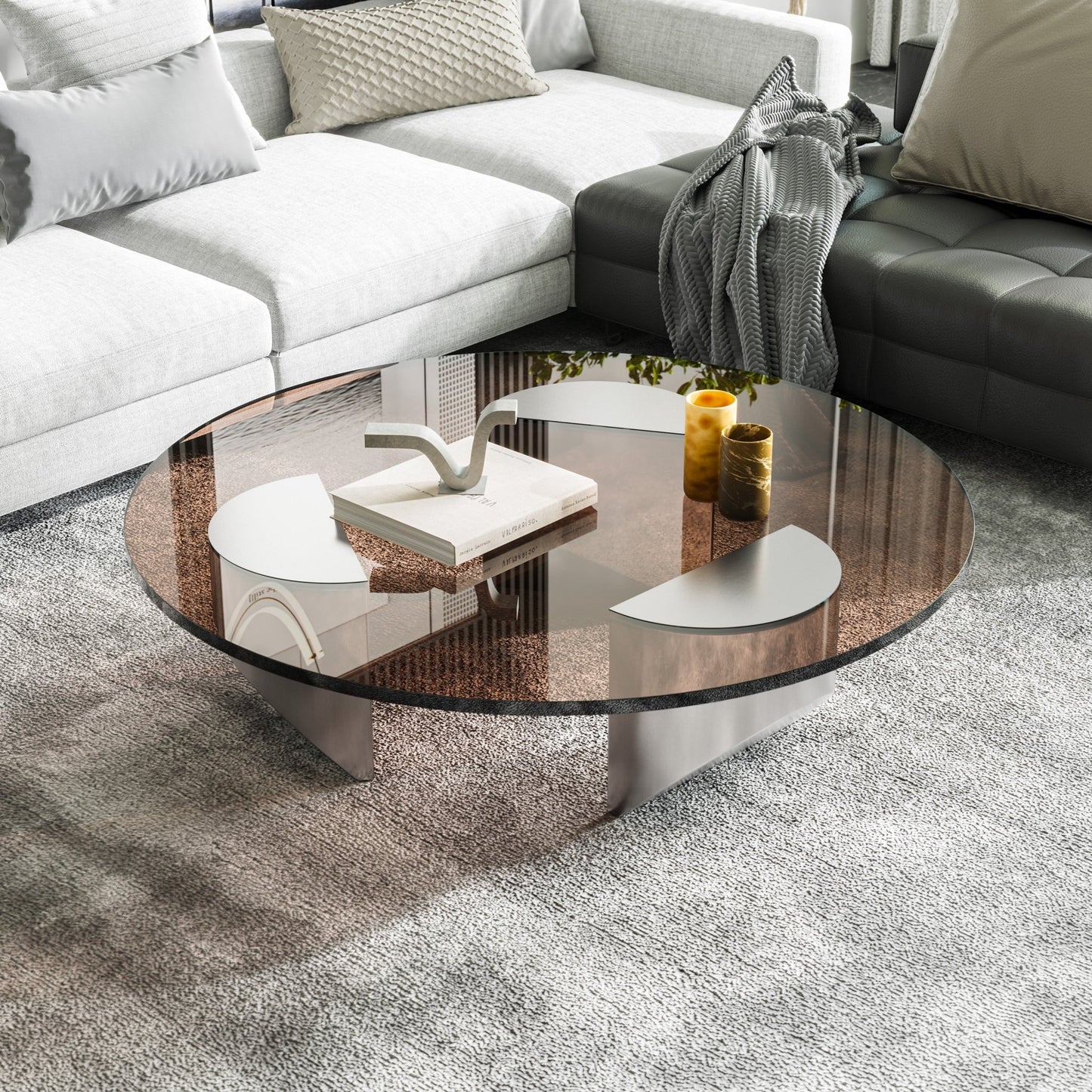 The Southern Atelier – Nordic Round Glass Coffee Table - The Southern AtelierSKU_1754143259278_301