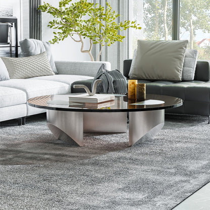 The Southern Atelier – Nordic Round Glass Coffee Table - The Southern AtelierSKU_1754143259278_301