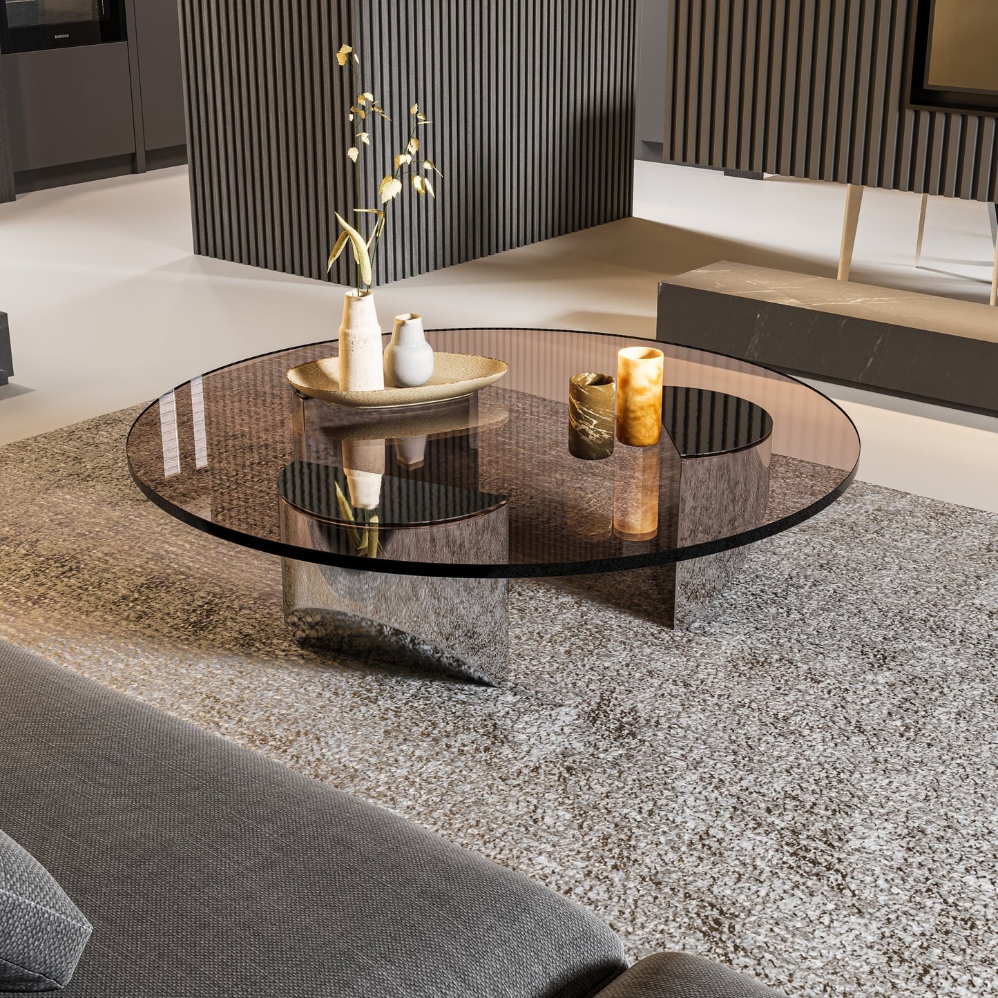 The Southern Atelier – Nordic Round Glass Coffee Table - The Southern AtelierSKU_1754143259278_301