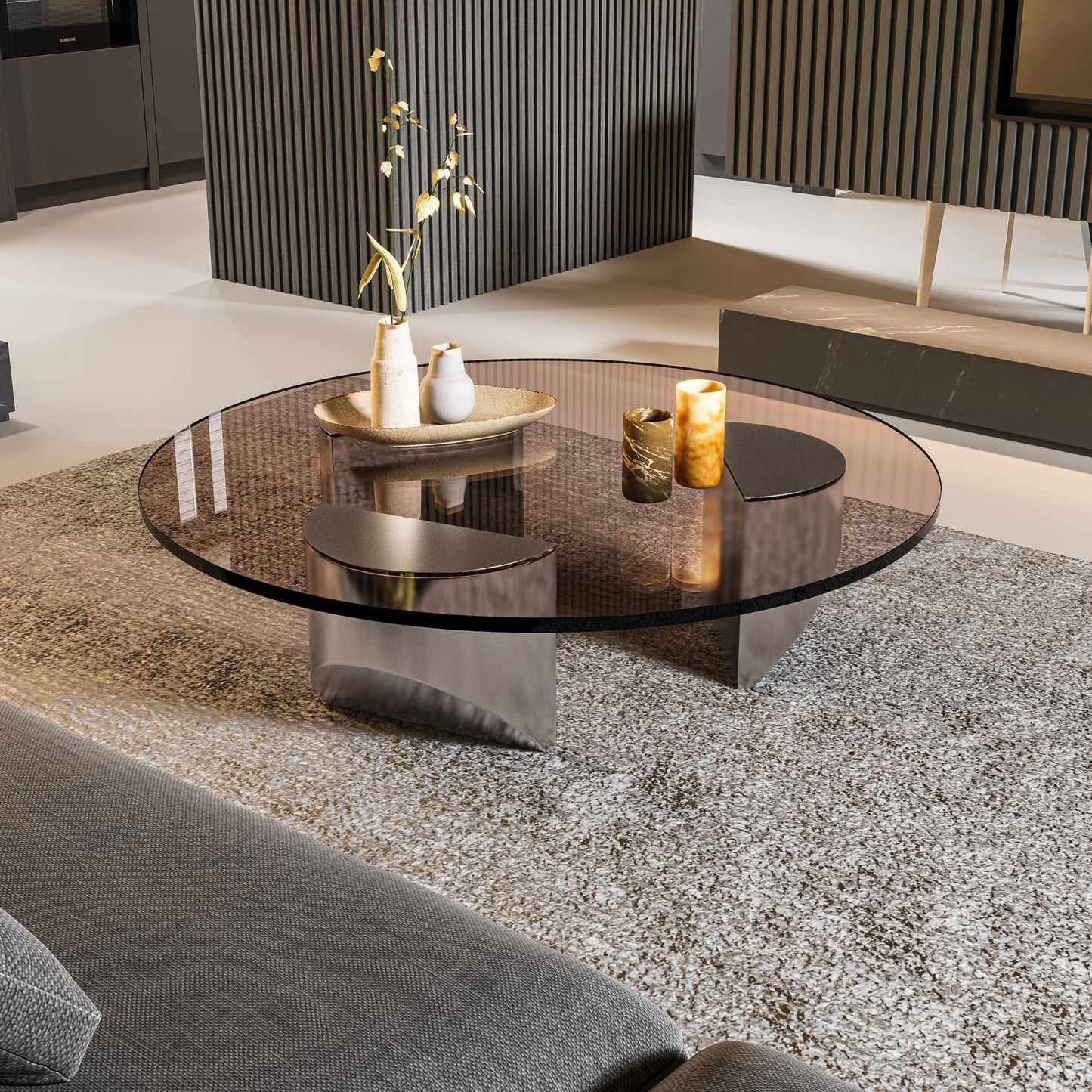 The Southern Atelier – Nordic Round Glass Coffee Table - The Southern AtelierSKU_1754143259278_512