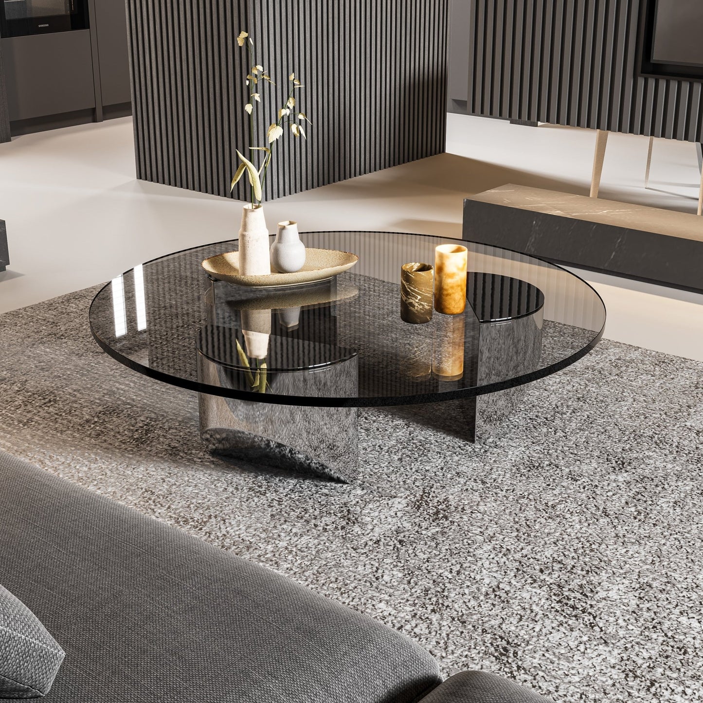 The Southern Atelier – Nordic Round Glass Coffee Table - The Southern AtelierSKU_1754143259278_588