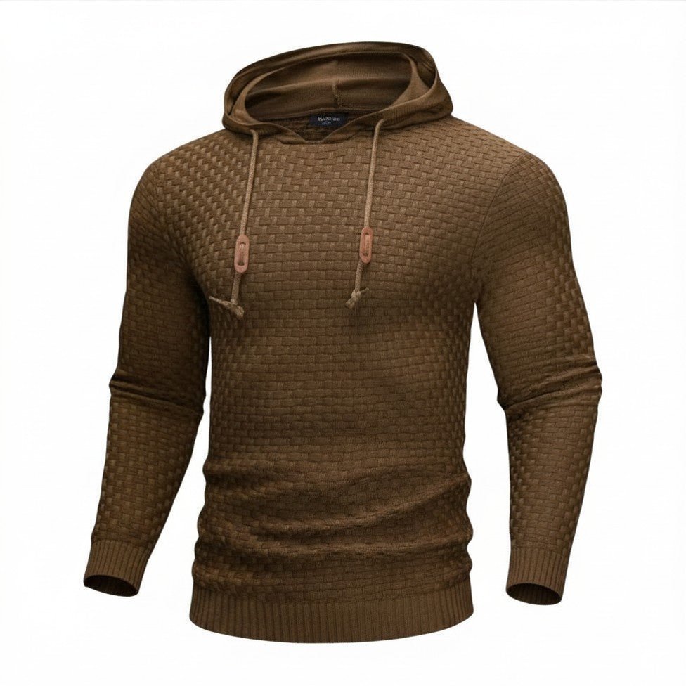 The Southern Atelier - Obsidian Tailored - Fit Hoodie in Waffle - Textured Stretch Fabric for Comfortable Everyday Wear - The Southern AtelierSKU_1778870033923_232