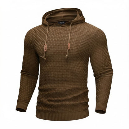 The Southern Atelier - Obsidian Tailored - Fit Hoodie in Waffle - Textured Stretch Fabric for Comfortable Everyday Wear - The Southern AtelierSKU_1778870033923_232