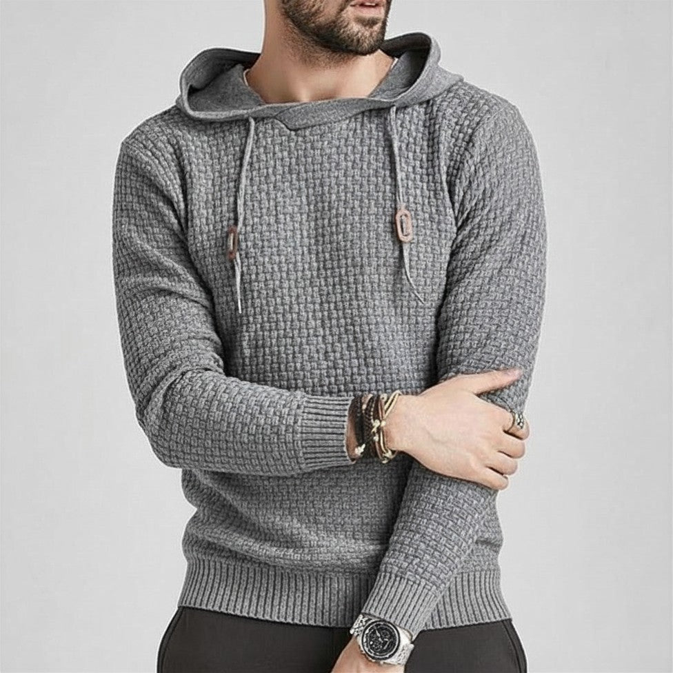 The Southern Atelier - Obsidian Tailored - Fit Hoodie in Waffle - Textured Stretch Fabric for Comfortable Everyday Wear - The Southern AtelierSKU_1778870033923_232