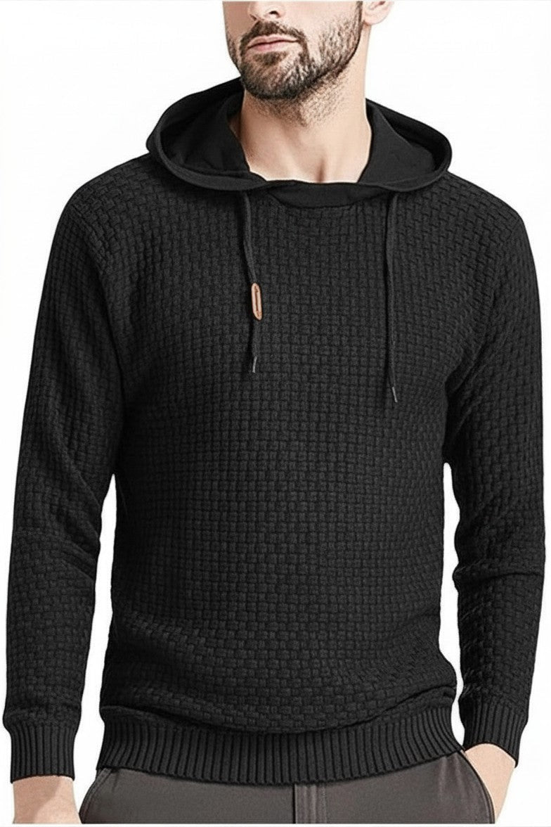 The Southern Atelier - Obsidian Tailored - Fit Hoodie in Waffle - Textured Stretch Fabric for Comfortable Everyday Wear - The Southern AtelierSKU_1778870033923_232