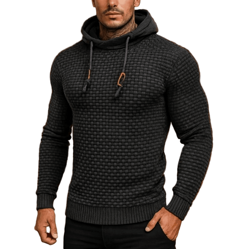 The Southern Atelier - Obsidian Tailored - Fit Hoodie in Waffle - Textured Stretch Fabric for Comfortable Everyday Wear - The Southern AtelierSKU_1778870033923_4