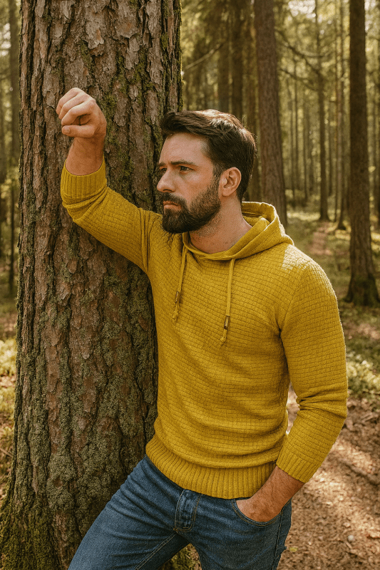 The Southern Atelier - Obsidian Tailored - Fit Hoodie in Waffle - Textured Stretch Fabric for Comfortable Everyday Wear - The Southern AtelierSKU_1778870033923_4