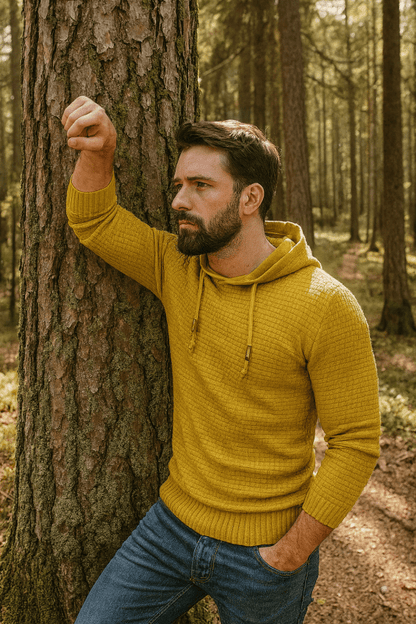 The Southern Atelier - Obsidian Tailored - Fit Hoodie in Waffle - Textured Stretch Fabric for Comfortable Everyday Wear - The Southern AtelierSKU_1778870033923_4