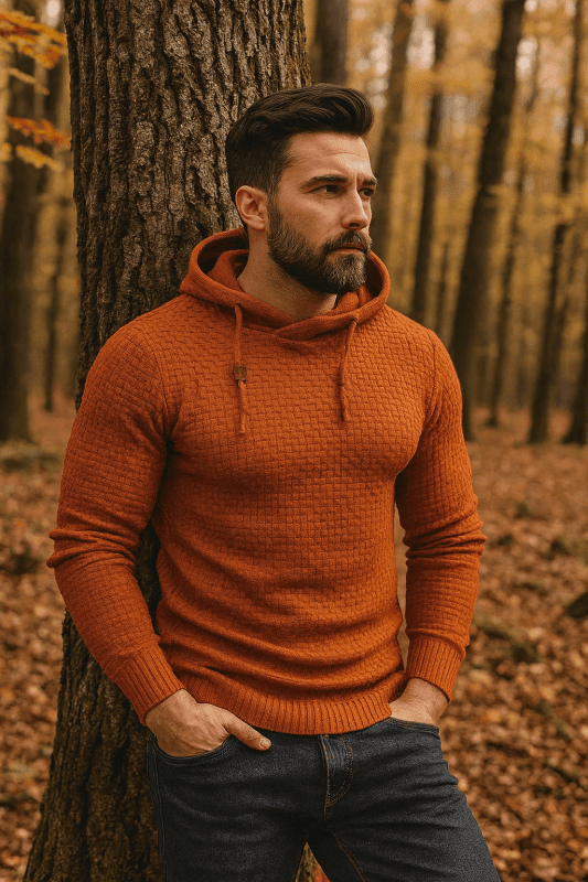 The Southern Atelier - Obsidian Tailored - Fit Hoodie in Waffle - Textured Stretch Fabric for Comfortable Everyday Wear - The Southern AtelierSKU_1778870033923_4