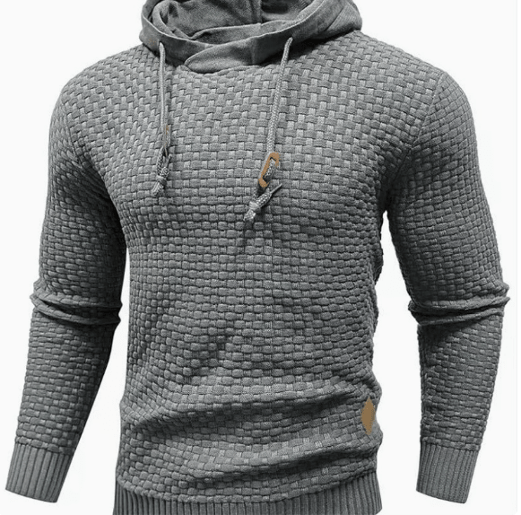 The Southern Atelier - Obsidian Tailored-Fit Hoodie in Waffle-Textured Stretch Fabric for Comfortable Everyday Wear - The Southern AtelierSKU_1778870033923_4