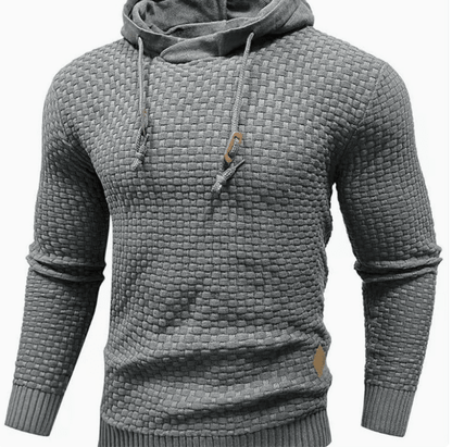 The Southern Atelier - Obsidian Tailored-Fit Hoodie in Waffle-Textured Stretch Fabric for Comfortable Everyday Wear - The Southern AtelierSKU_1778870033923_4