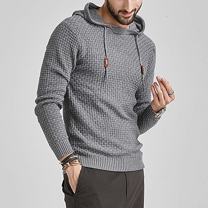 The Southern Atelier - Obsidian Tailored - Fit Hoodie in Waffle - Textured Stretch Fabric for Comfortable Everyday Wear - The Southern AtelierSKU_1778870033923_4