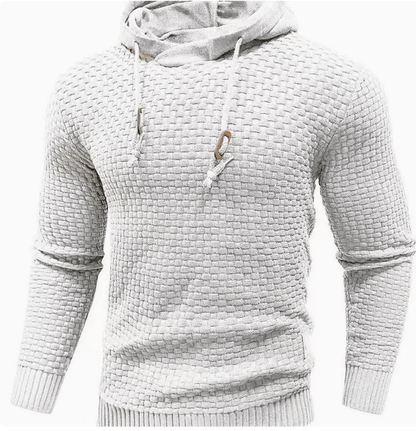The Southern Atelier - Obsidian Tailored-Fit Hoodie in Waffle-Textured Stretch Fabric for Comfortable Everyday Wear - The Southern AtelierSKU_1778870033923_4