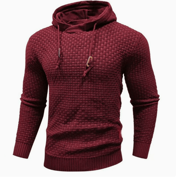 The Southern Atelier - Obsidian Tailored-Fit Hoodie in Waffle-Textured Stretch Fabric for Comfortable Everyday Wear - The Southern AtelierSKU_1778870033923_4