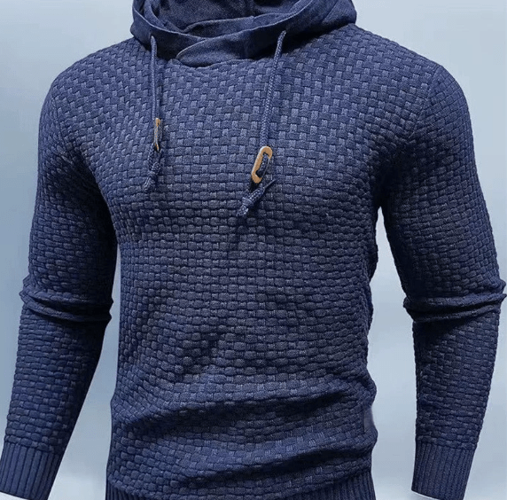 The Southern Atelier - Obsidian Tailored-Fit Hoodie in Waffle-Textured Stretch Fabric for Comfortable Everyday Wear - The Southern AtelierSKU_1778870033923_4
