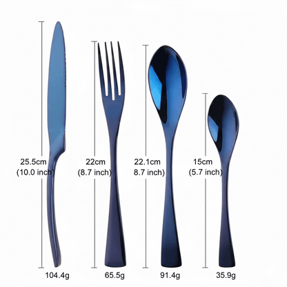 The Southern Atelier – Oceano Luxury Stainless - Steel Cutlery Set with Ocean - Blue Accents - The Southern AtelierSKU_1758918610770_407