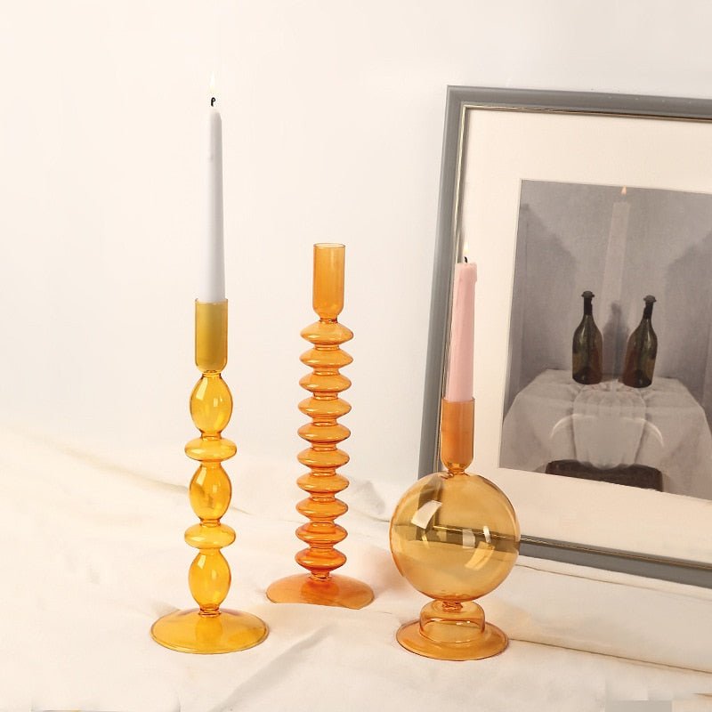 The Southern Atelier – Orange Glass Candle Holders - The Southern AtelierSKU_1755802915298_37